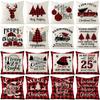 Christmas Pillow Cover Red and Black Plaid Christmas Sofa Cushion Cover Polyester Nordic Pillow