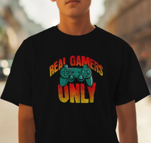REAL GAMERS ONLY T-Shirt Sizes S-5XL Unisex T-Shirt XXXXL