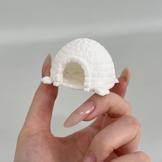 Yousheng Miniature Igloo Figurine Mini Lifelike Ice House Model Fish Tank Hideout Breeding Cave Arctic Igloo Micro Landscape Statue for Aquarium Decor