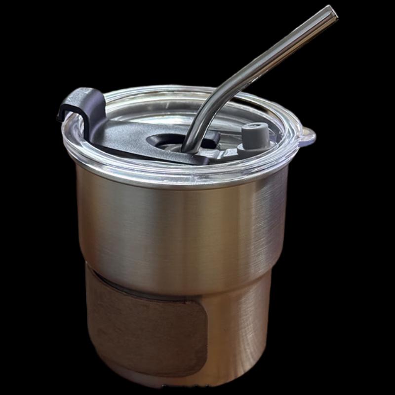 Stainless Steel Camping Mug with Wooden Sleeve