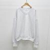 [Shop  ] Korean Women S V Neck Simple Plain looSe Fit SweatShirt Ll wSh 5159  White Melange