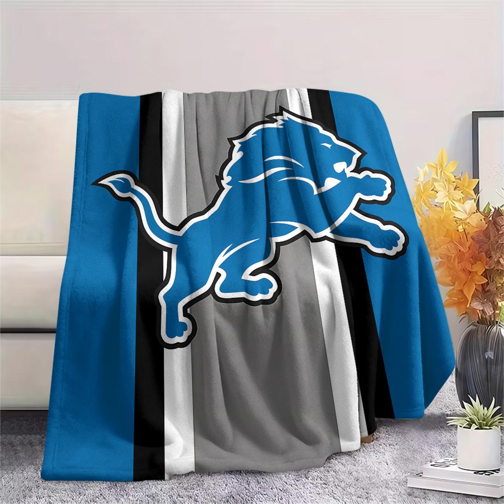 Detroit Lions Print Flannel Blanket, High quality Comfortable for All Seasons, Home Decor, Warmth and Comfort, Perfect for Christmas Gifts