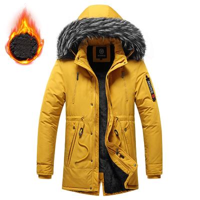 Winter Herren Warme Jacke Herren Baumwolle Winddicht Lässig Parkas Jacke Mantel Pelzkragen Oberbekleidung
