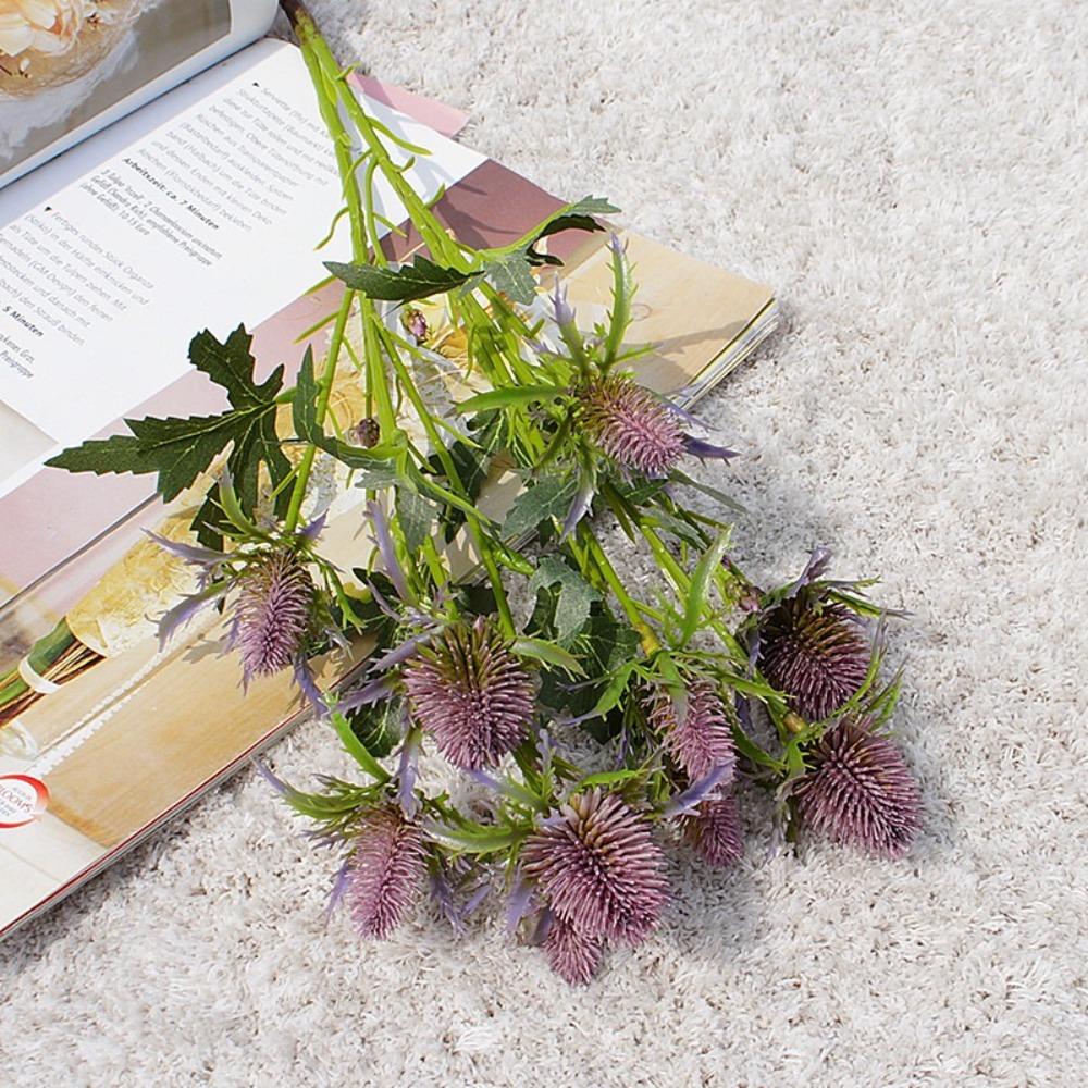 Realistic Simulation Sea Holly Flowers Real Touch Fake Flowers Home Living Room Decor
