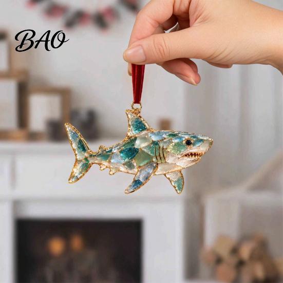 Gastgeschenke für Festivals Meerglas-Weihnachtsdekoration, Küsten-Schildkröte Walhai Oktopus Bürodekorationen Baumbehang, Meeresinspiriert
