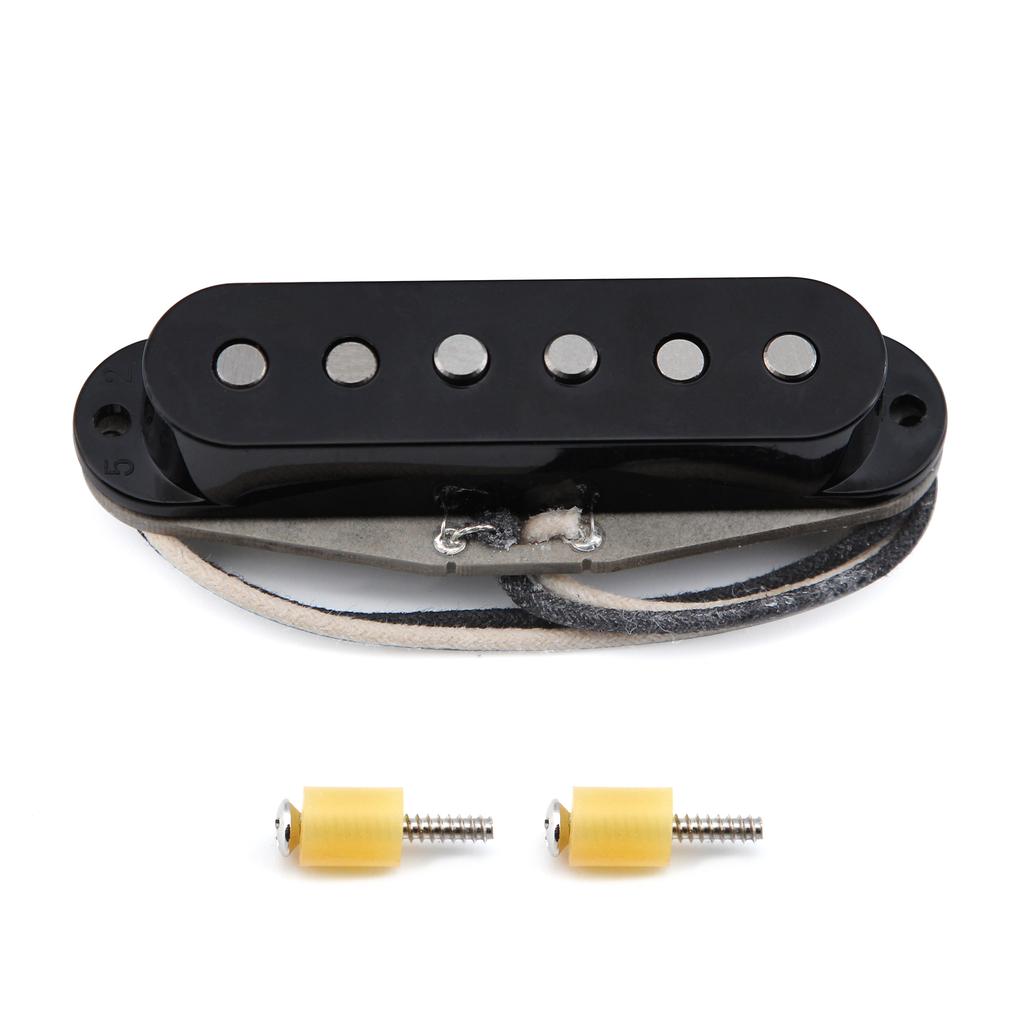 FLEOR 1pcs Electric Guitar Pickup Single Coil Alnico 5 Vintage Staggered ST SSS Fiber Bobbin Guitar Parts 52mm
