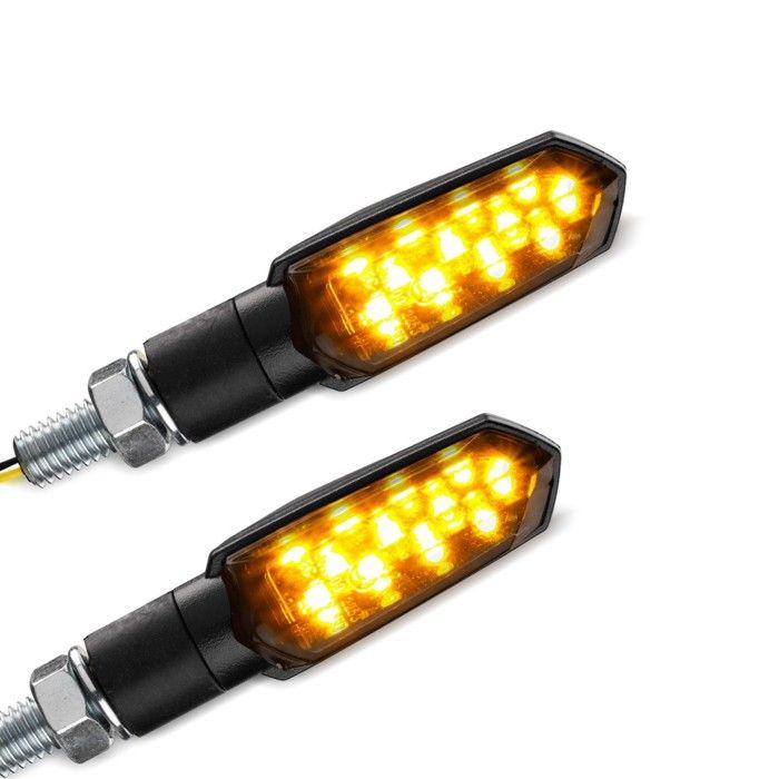 Clignotants moto LED Lumitecs TX10 2 pièces teinté noir