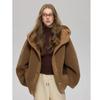 2025 Fall/Winter Women's Hooded Lambswool Fur Coat - Thickened Texture & Button-Up Design