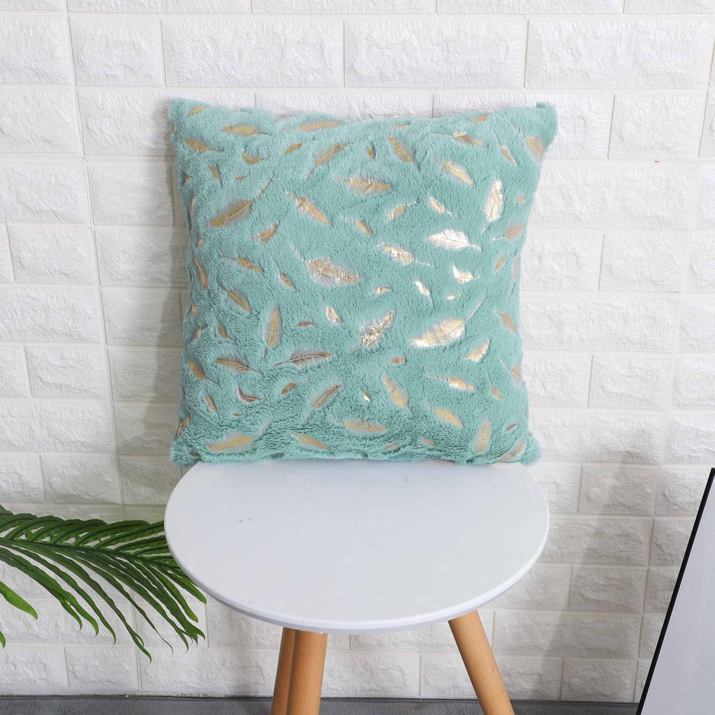 Decorative Pillowcase, Feathers, Light Green
