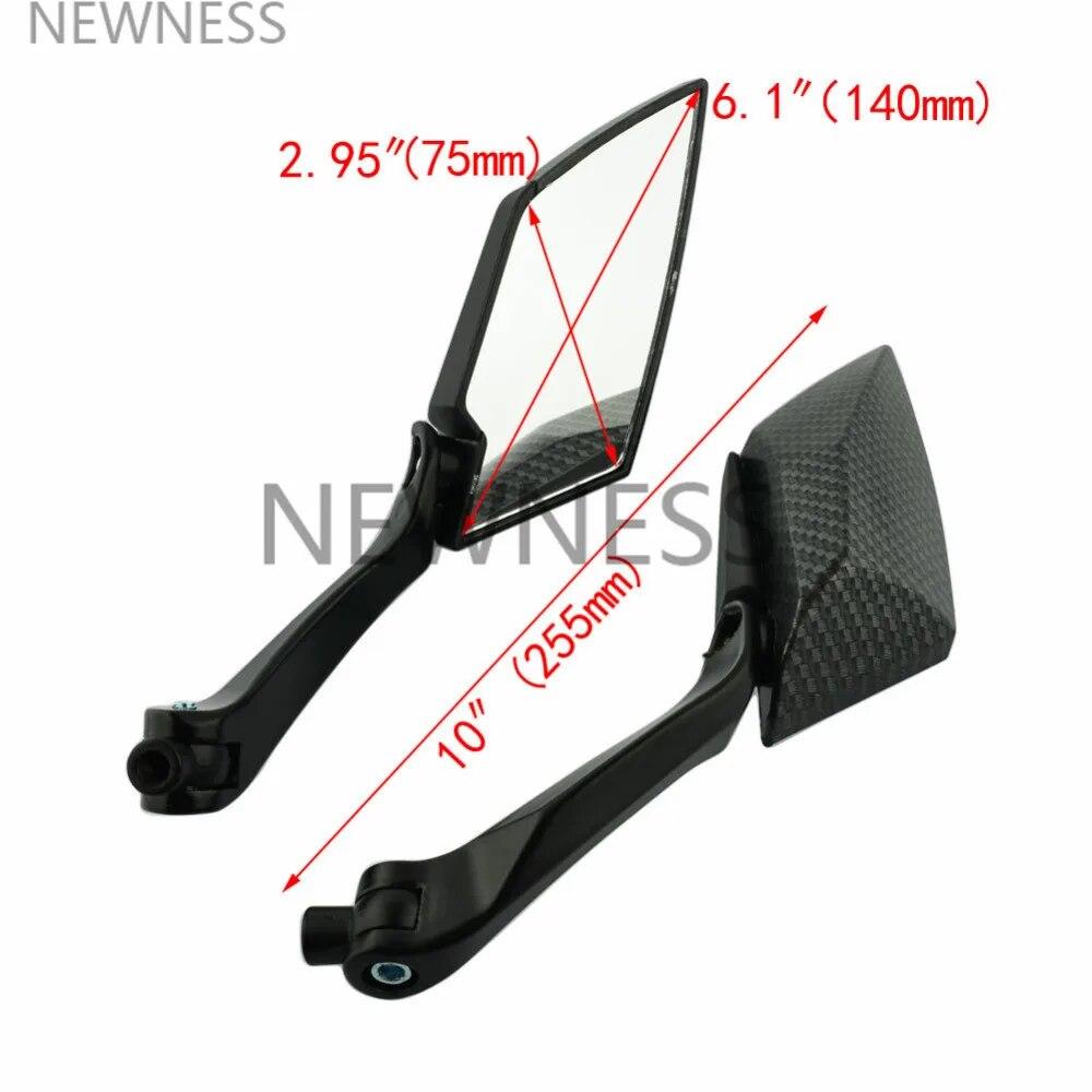 Motor Mirror Scooter E-Bike Rearview Mirrors Electrombile Back Side Convex Mirror 8mm 10mm Carbon Fiber Universal Cafe Racer