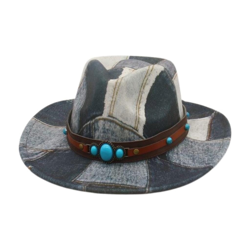 Western Cowboy Top Hat British Style Fashion Color Matching Jazz Hat Peach Heart Retro Stage Catwalk Concave Stage Hat