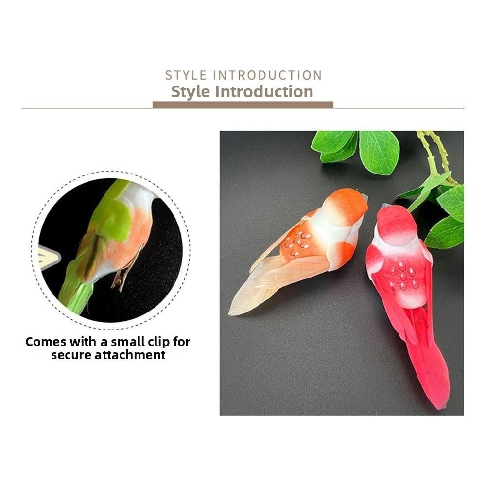 Colorful Simulation Birds with Clip Home Decor Decorative Fake Bird Photography Props Landscape Decoration Birds Model