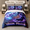 Wolf Fox Theme Custom Text Or Name 3Pcs Bedding Set 1 Flat Sheet & 2 Pillowcases Personalized Home Bedding