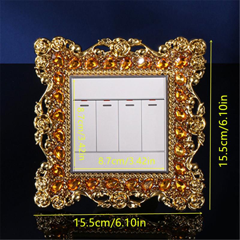 1Pcs European Style Switch Stickers with Single/double Gold Diamonds, Suitable for Home and Halloween/Christmas Decoration