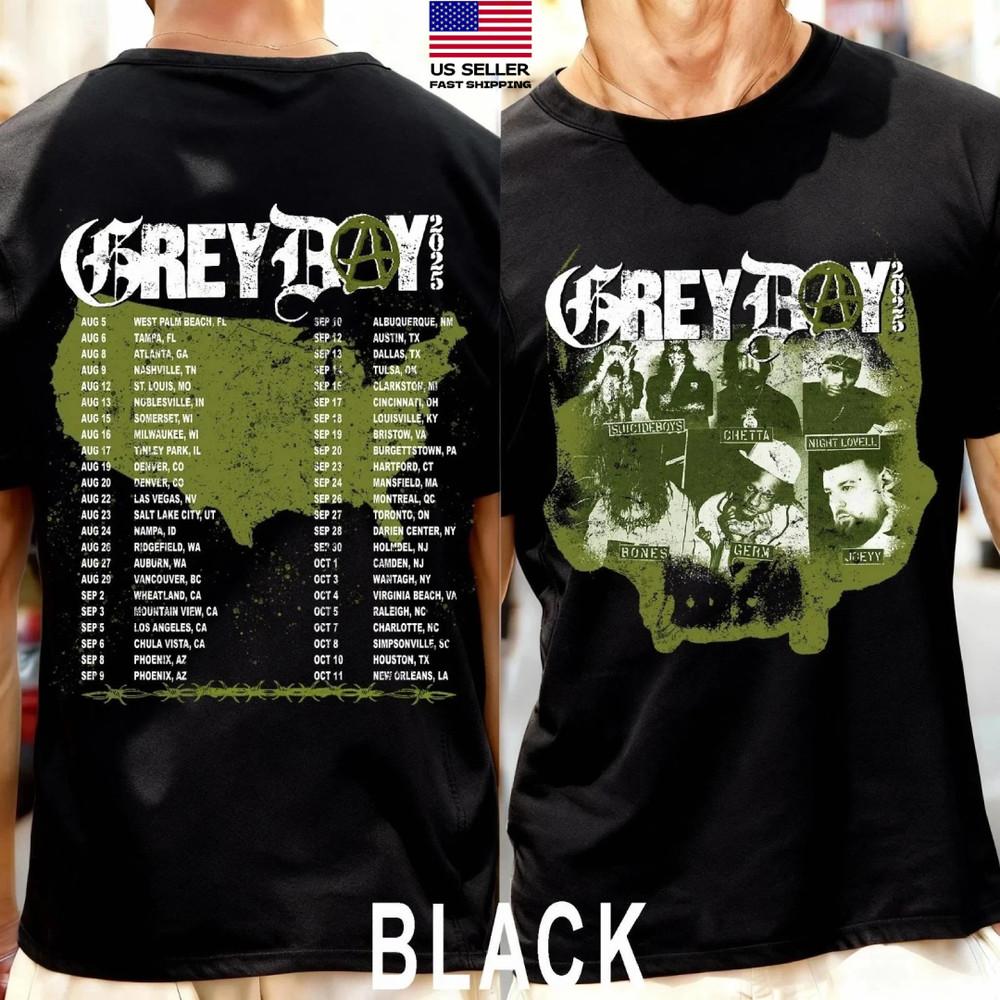 Hot New Grey Day 2025 Tour Dates Reprint  Two Sided Concert Merch Unisex T-Shirt XXL