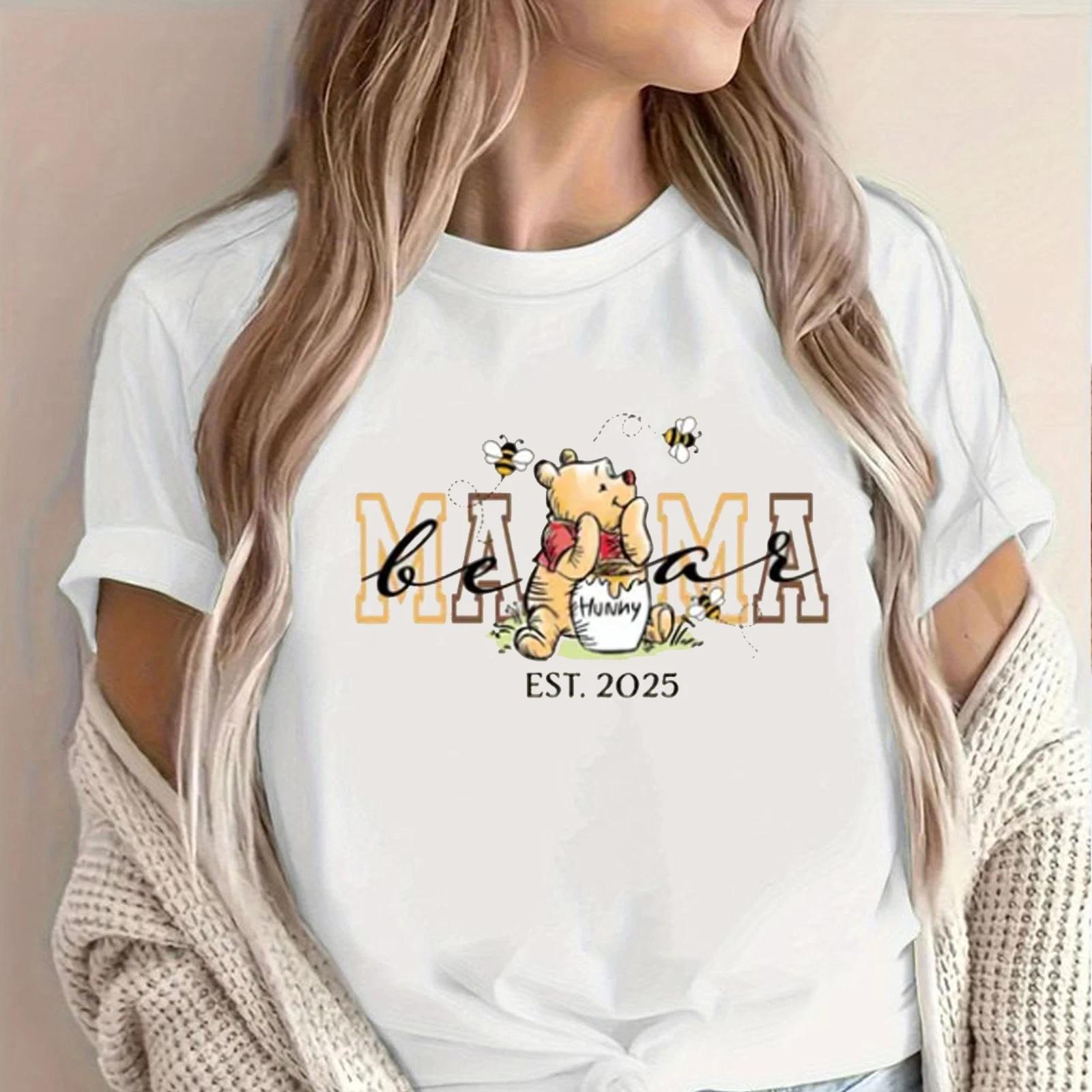 Mama Bear T-shirt, Cute Winnie the Pooh Tee for Mother s Day Gift, Custom Year 3XL