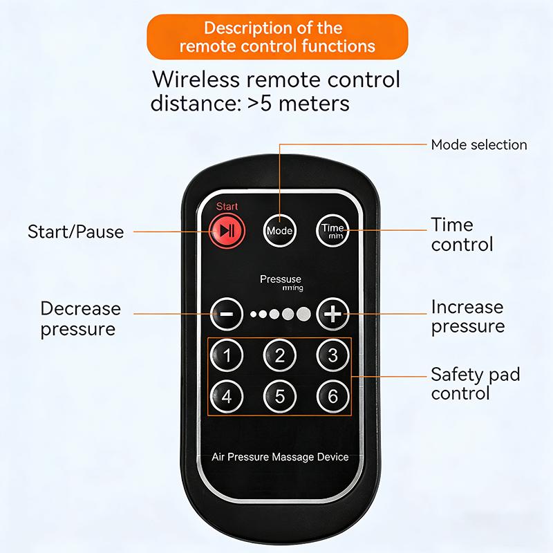 Professional 6 Cavity Air Pressure Massager Six Modes Full Body Massager Promote Blood Circulation Lymphatic Drainage Device