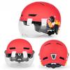 Bicycle Helmet Outdoor Cycling Helmet Integrated Molding Goggles with Taillights for Men and Women Universal Mountain Bikes