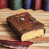 Leather Spellbook Book Of Shadows, Best Halloween Theme Gift, 200 Writing Pages,  Notebook with Evil Eye, Gothic Horror Grimoire,