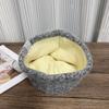 New double-layer blended wool hat with small face, cloth label warm knitted hat, simple and versatile cold hat in autumn and winter