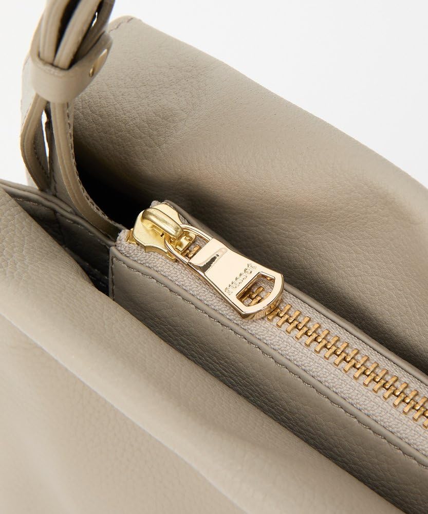 Russet Leather Horizontal Shoulder Bag RUZ1052222A0002 Free Size Greige