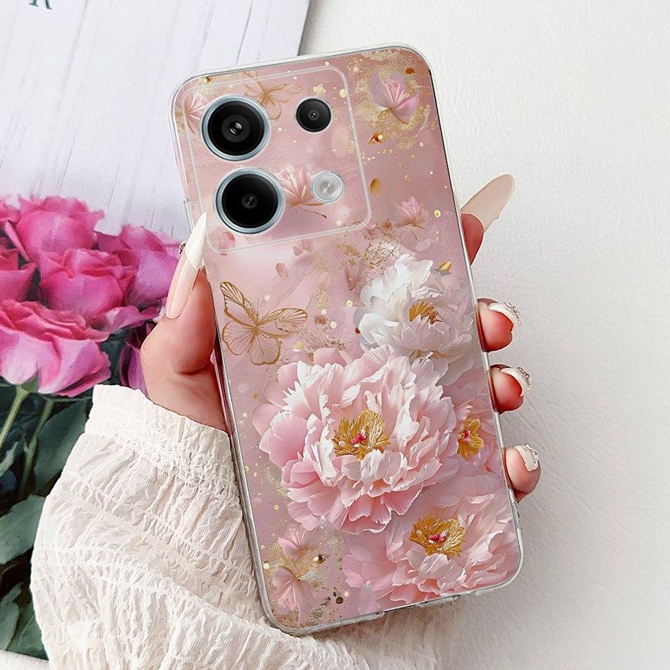 For Xiaomi Poco X6 Pro PocoX6 Elegant Floral Butterfly Phone Case For Poco X 6 X6Pro Soft Silicone TPU Cases