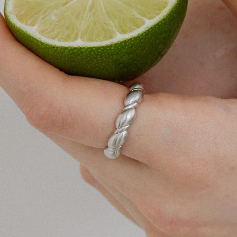 by hyeres [925 silver] Rope ring (Matte silver) BH7R56733M9