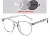 Blue Light Proof Polygon Myopia Glasses With Degree TR90 Transparent Gray Frame Prescription Spectacles 0 -0.5 -0.75 To -6.0