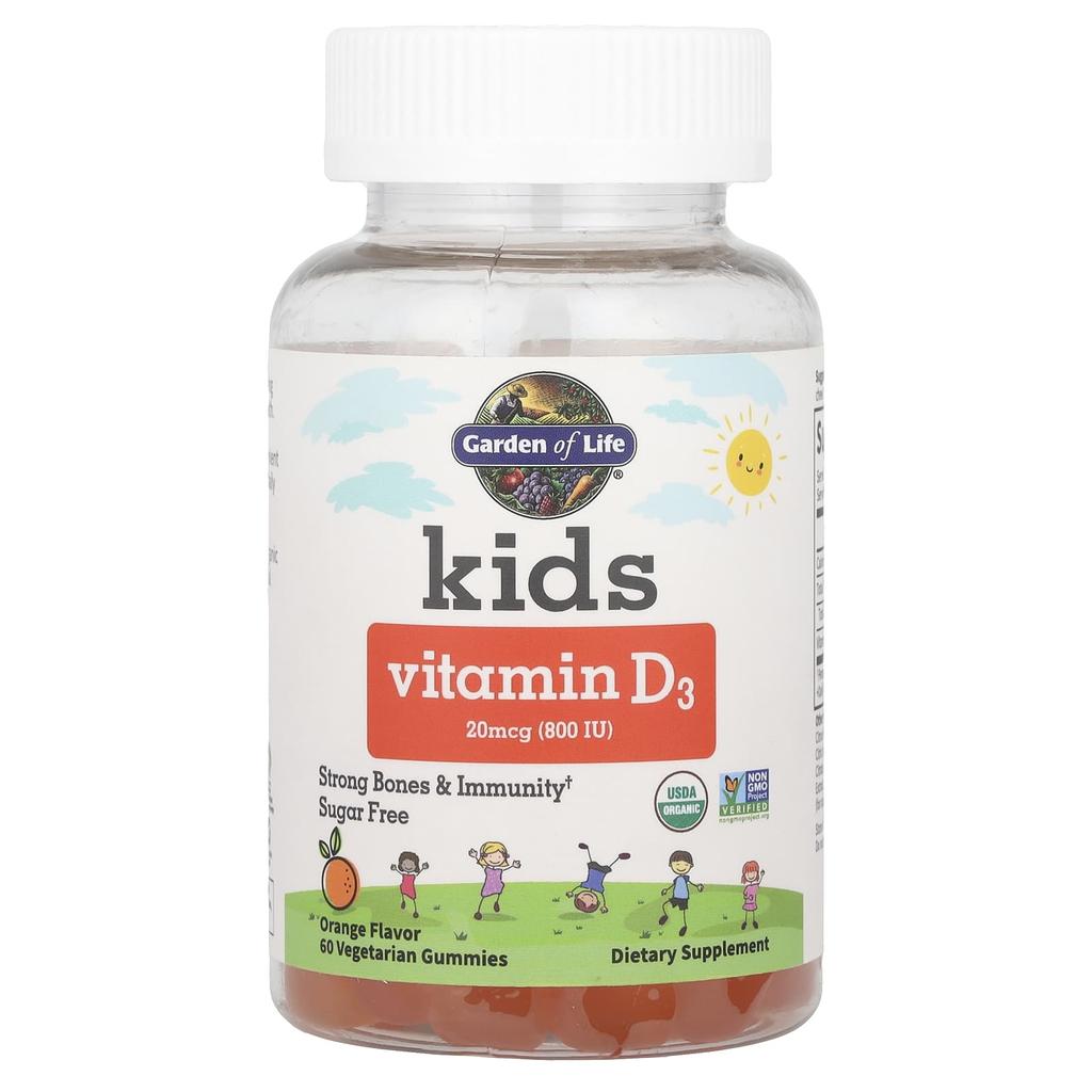 Children's, Vitamin D3, Orange, 20Mcg (800Iu), Vegetable Gummies, 60 Pieces
