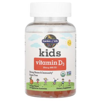 Children's, Vitamin D3, Orange, 20Mcg (800Iu), Vegetable Gummies, 60 Pieces