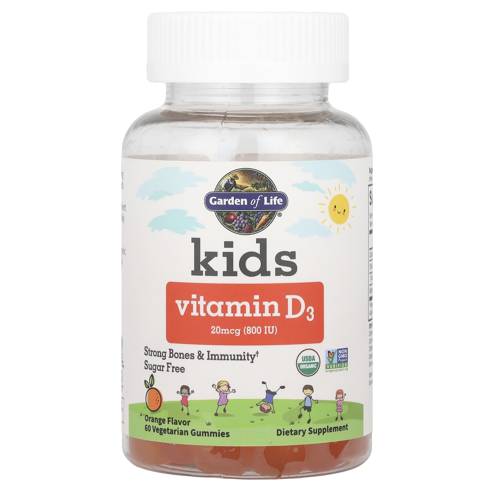

Children s, Vitamin D3, Orange, 20Mcg (800Iu), Vegetable Gummies, 60 Pieces