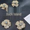 Elegant Zircon & Pearl Flower Brooch: Gold-Plated Copper, DIY with Diamonds