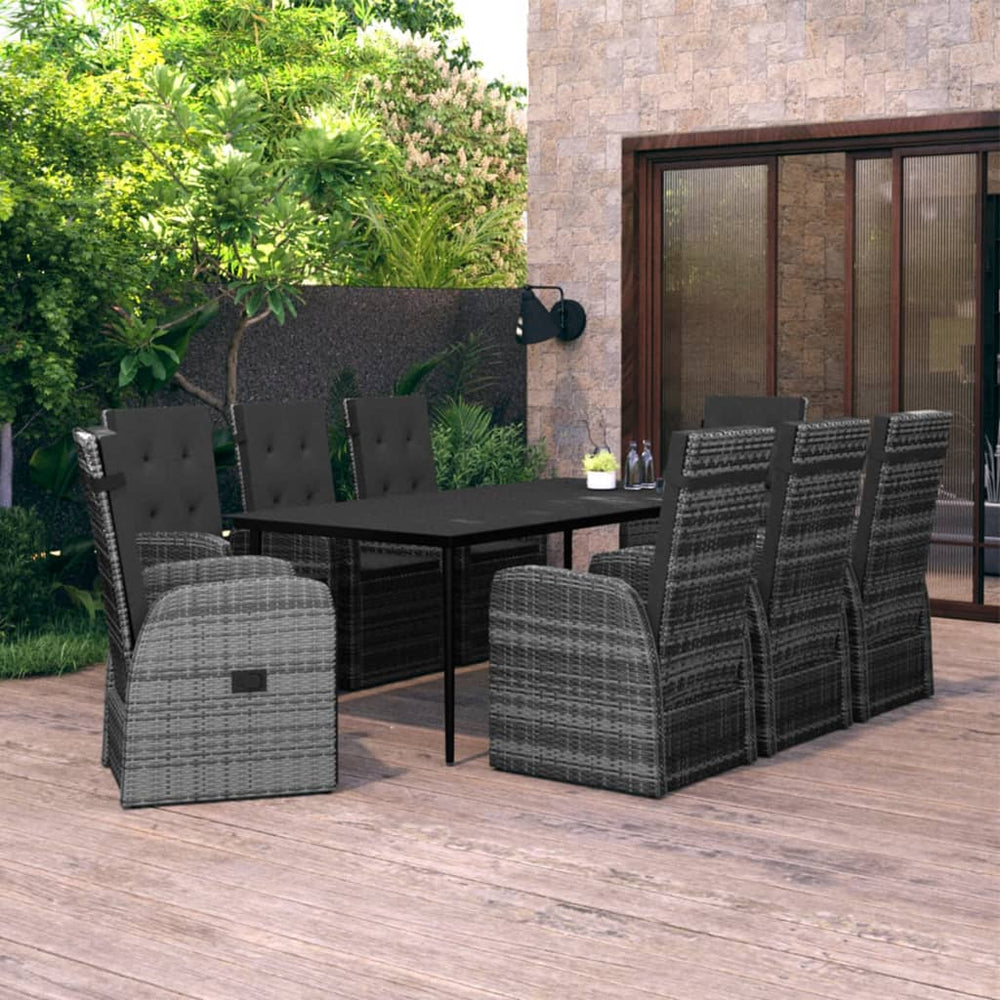Ensemble à manger de jardin avec coussins 9 pcs