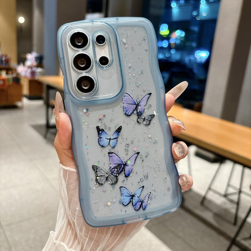 Samsung S11Ultra Mobile Phone Case A11 Epoxy Glitter S11FE Transparent Wavy A11 Protective Case