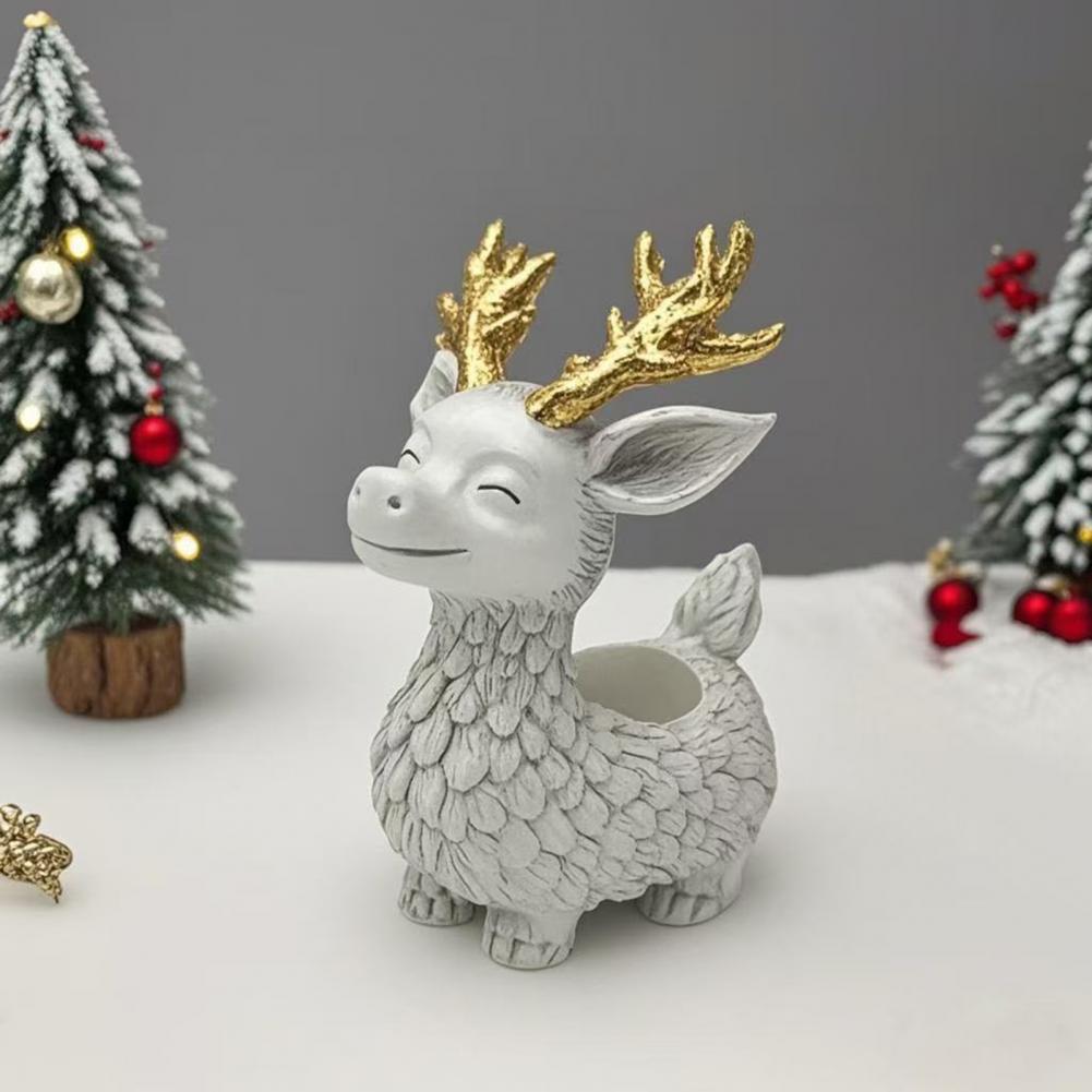 Harz Hirsch Pflanzgefäß Blumentopf für Innen Außen Kleine Pflanzen Dekoration Niedliches Tier Sukkulenten Blumentopf Hund Pflanzbehälter