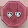 Exquisite Heart-Shaped Zircon Diamond Earrings – European & American Creative Fashion