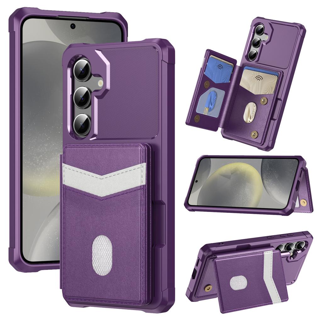 For Samsung Galaxy S25 FE Case RFID Blocking Card Slot Kickstand Leather + TPU Phone Cover