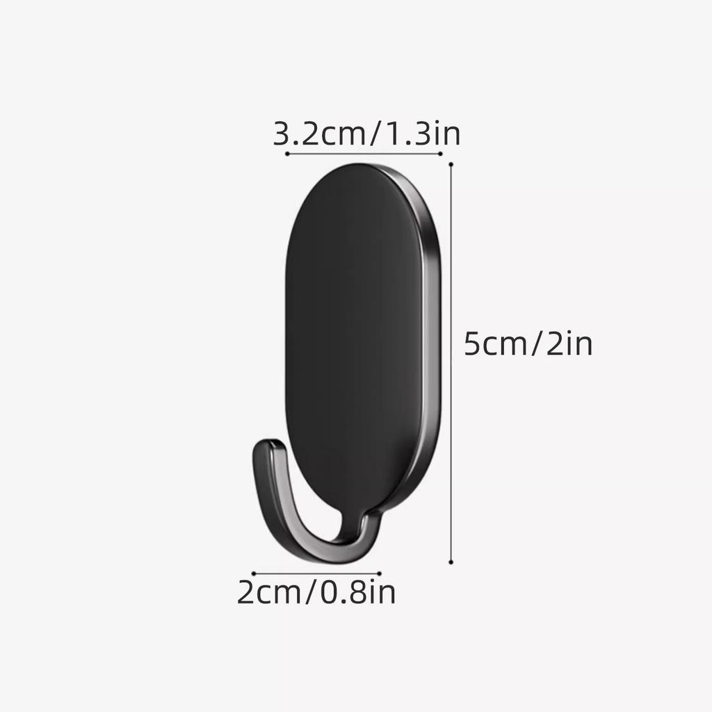 5PCS Stainless Steel Hooks Adhesive No Drill Wall Mounted Hangers Home Organizers