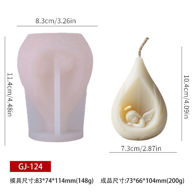 Sleeping Angel Girl Shape Scented Candle Plaster Decor Silicone Mold Handmade Desktop Ornament