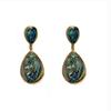 Light Luxury Abalone Shell Water Drop Long Earrings Women'S French Niche Light Luxury Stud Earrings Retro High-End Earrings