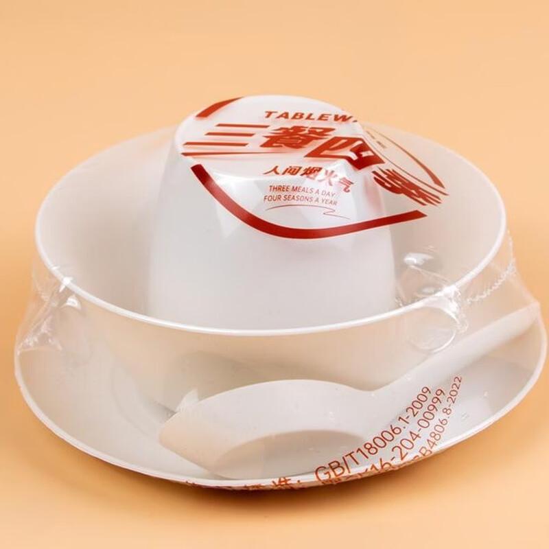 Chulu Disposable White 4-Piece Tableware Set - Pack of 10