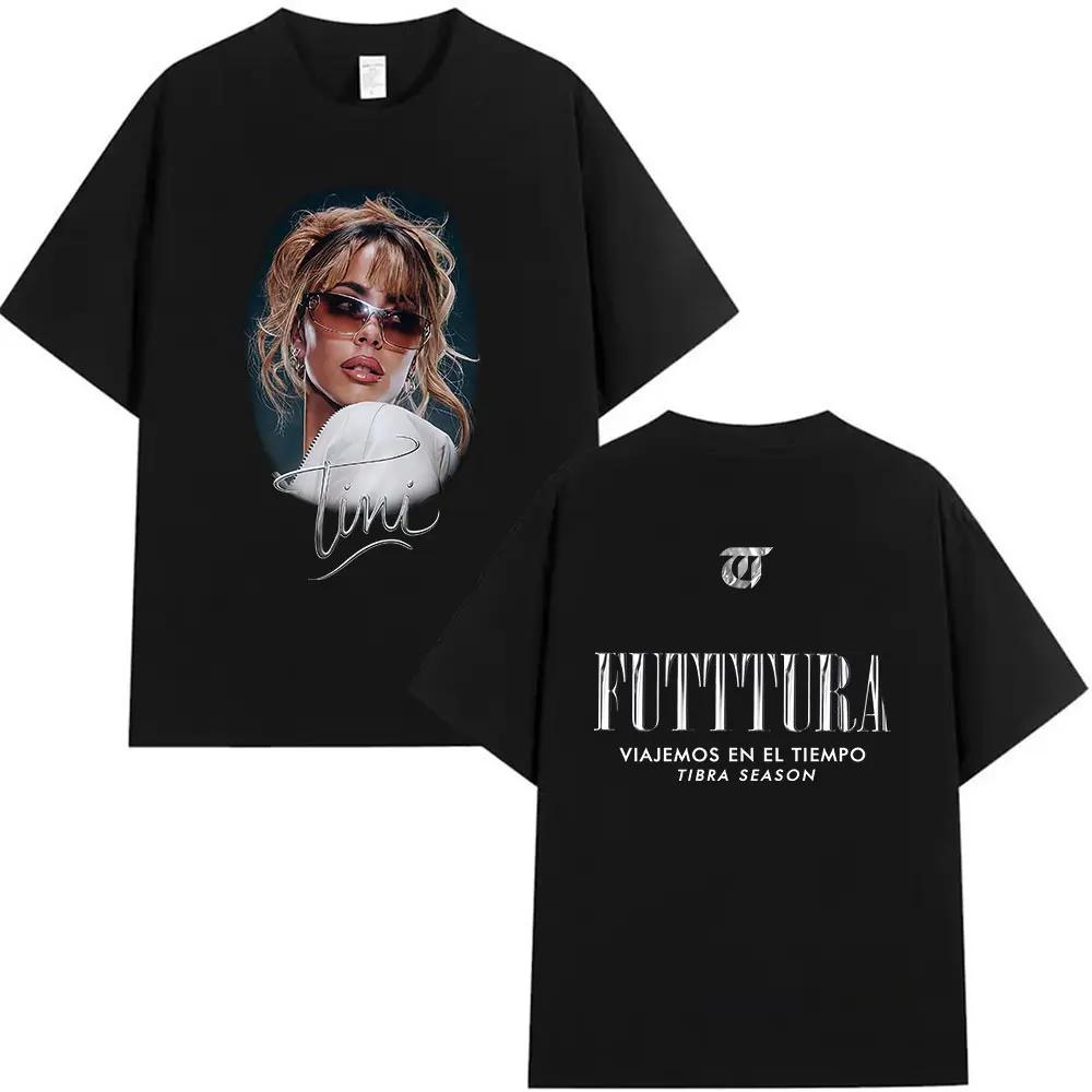 Singer Tini Stoessel Futtura Tour 2026 Graphic T Shirts Men Women Fans Fashion Pop Clothing T-shirt Retro Cotton Tees S разноцветный