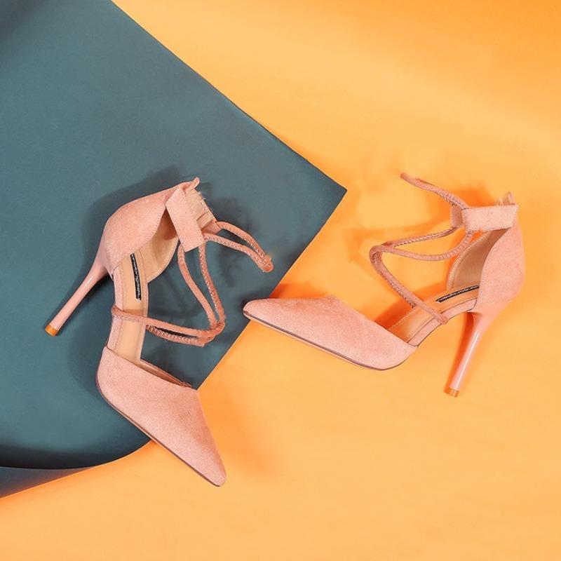 Fashion Luxury Women's Pumps Sexy Pointed High Heels Suede Thin Heel Shallow Mouth Women's Shoes Fashion Banquet Shoes Zapatos De Mujer