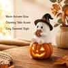 Indoor Decorative Light Lighted Halloween Ghost Figurine, Spooky Resin Witch on Pumpkin/Holding Lantern Desktop Ornament Statue with LED for Bookshelf