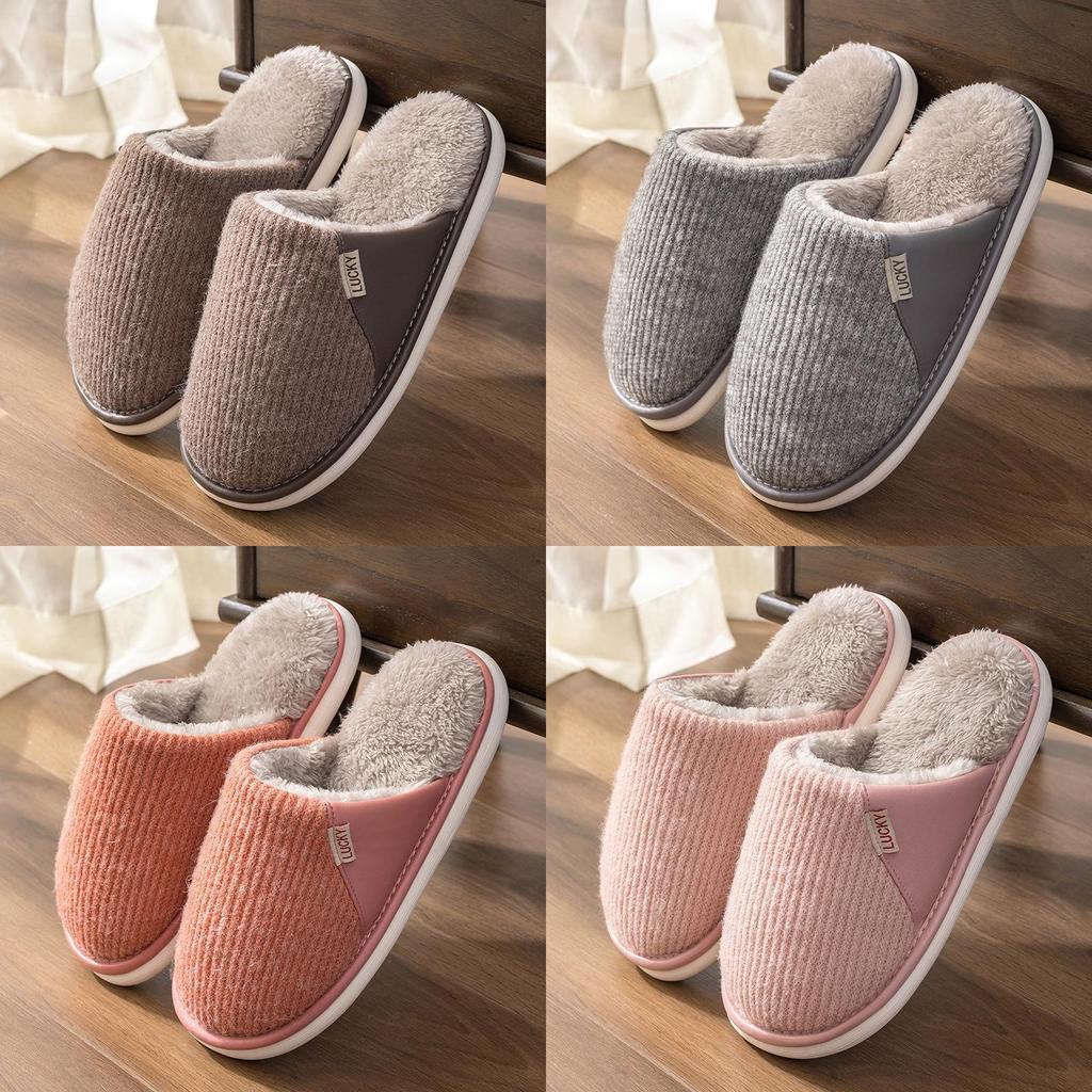 Indoor Mens Cotton Slippers With Plush Lining For Warmth And Comfort