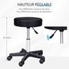 Adjustable Height Swivel Massage Stool With Wheels And Three Colors Of Protective Cover