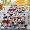 1PC ambulance firetruckOutdoor Flannel Blanket - Soft Plush Decor for Picnics, camping, Bedroom, Playroom, Office, or Lunch Break 1233A