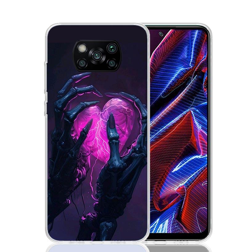 Anatomy Skeleton Heart Lovey Kiss Phone Case For Xiaomi Poco X7 X6 X5 Pro F7 Ultra Redmi 15C 15 13 13C 12 12C 10 10A 10C 9 9A 9C