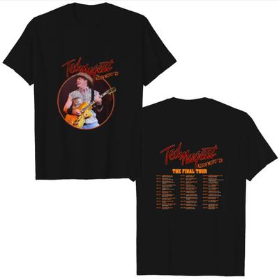 Camiseta de la Gira Ted Nugent Adios Mofo 2023 – Camiseta de Concierto de Rock para Hombre de Peso Pesado