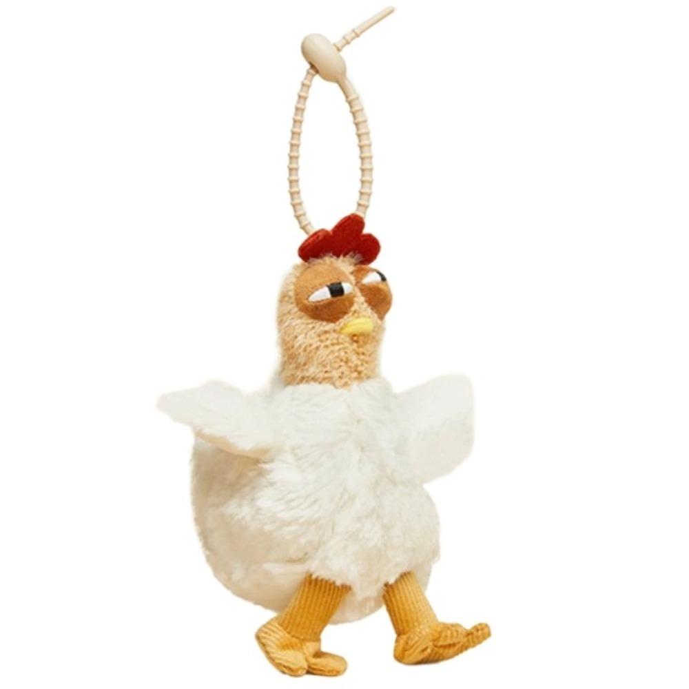 Cartoon Hens Key Ring Simulation Egg-laying Animal Key Holder Plush Chicken Keychain  Gift